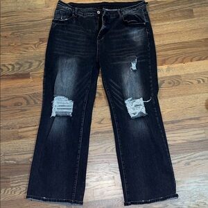 Distressed Black Women Jeans